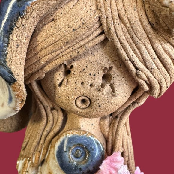 SET OF 2 VINTAGE EARTHENWARE FIGURINES - ABSOLUTELY LOVELY! - Picture 9 of 16